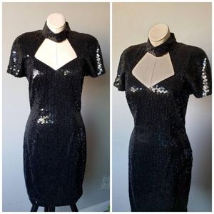 Vintage 80's glamour sequin dress